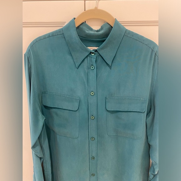 Equipment Silk Blouse in Dark Teal / Green - Picture 4 of 5